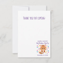 Regnbåge Konfetti Söt Kattunge Födelsedagsfest Tack Kort