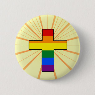 Regnbåge Kor Round Button Knapp