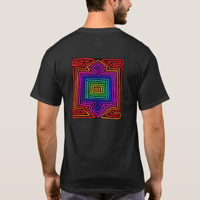 Regnbåge Kuna Indian Mola T Shirt (Baksida)