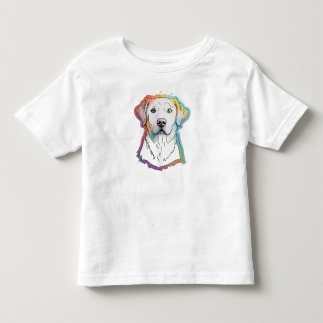Regnbåge Labrador toddler T-Shirt (Framsida)