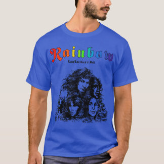 Regnbåge länge leve rock roll retro rolig t shirt