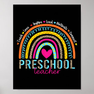 Regnbåge Lär Kärlek Inspirera Förskolelärare Bak Poster