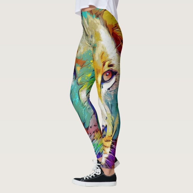 Regnbåge lejona ben leggings (Vänster)