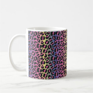 Regnbåge Leopard Djurtryck Mönster Kaffemugg