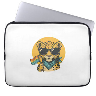 Regnbåge Leopard Pride Flag Vintage Vector Design_ Laptop Fodral