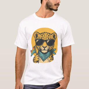 Regnbåge Leopard Pride Flag Vintage Vector Design_ T Shirt