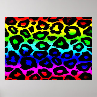 regnbåge_leopard_print-modifierad poster