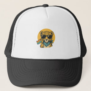 Regnbåge Leopard Stolthet Flagga Vintage Vektor De Keps