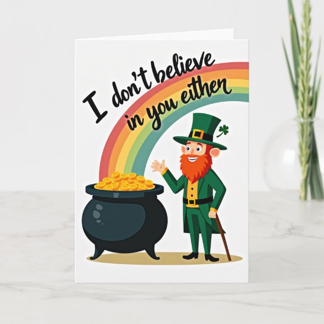 Regnbåge Leprechaun Guld Kort (Framsida)