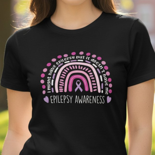 Regnbåge Lila Band Epilepsi Stöd T Shirt (Skapare uppladdad)