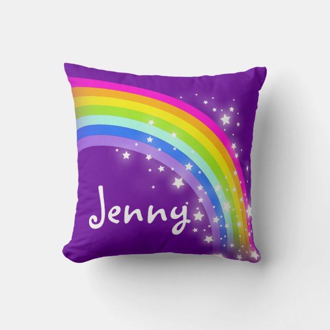 regnbåge lila flicknamn Jenny kuddkudde Kudde (Framsida)