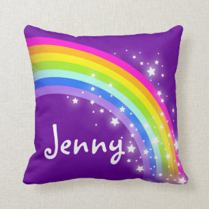 regnbåge lila flicknamn Jenny kuddkudde Kudde