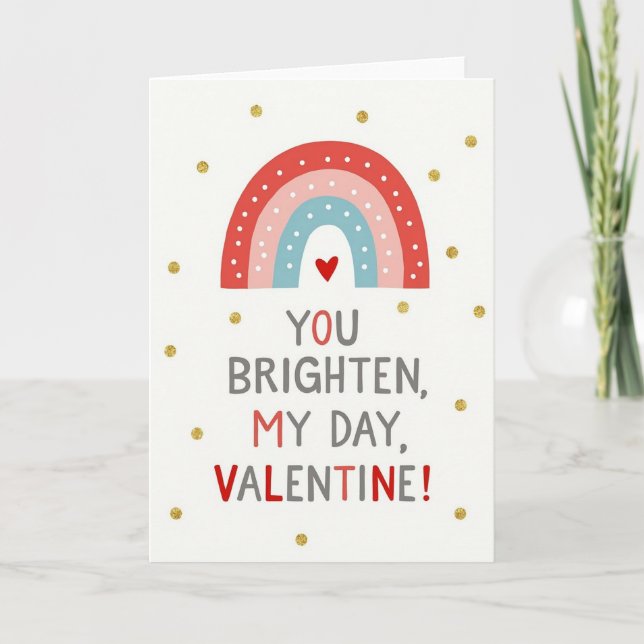 Regnbåge Ljus Valentinskort Kort (Framsida)