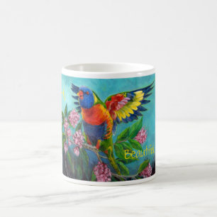 Regnbåge Lori på muggen Kaffemugg