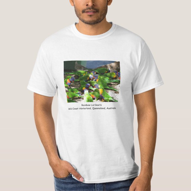 Regnbåge Lorikeets Tee Shirt (Framsida)