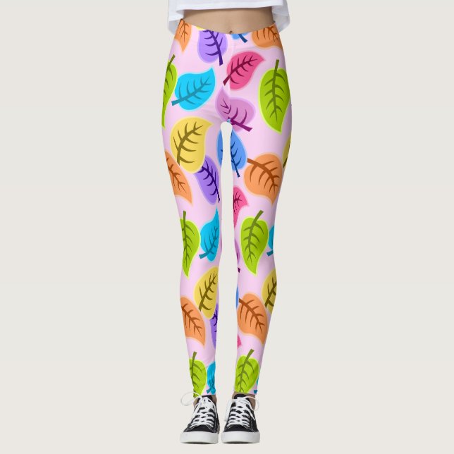 regnbåge löv baljväxter leggings (Framsida)