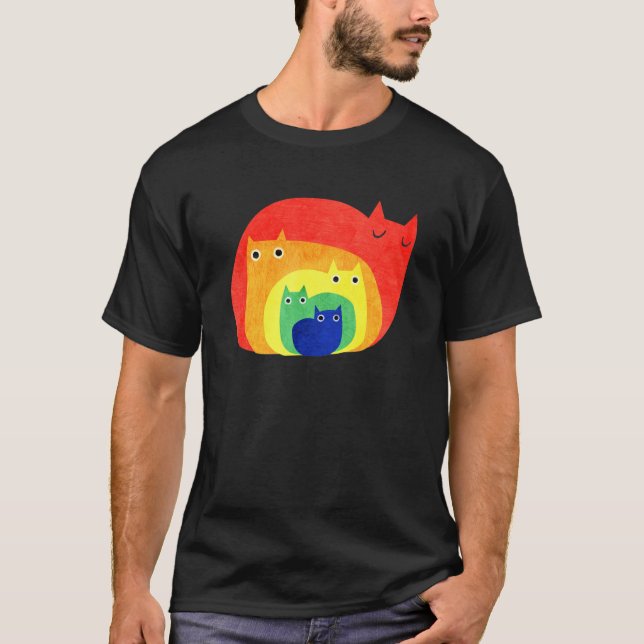 Regnbåge -    LoverRainbow - Katter 1 T Shirt (Framsida)