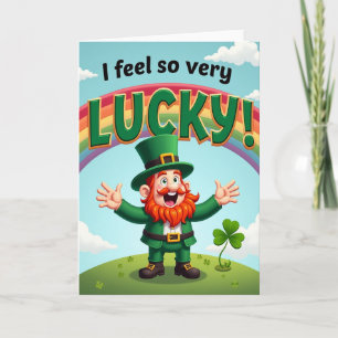 Regnbåge Lucky Leprechaun Scenkort Kort