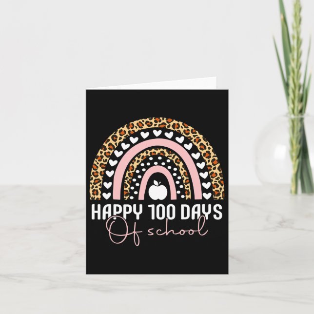 Regnbåge Lycklig 100 dagars skolcute 100 dagars pe Kort (Framsida)