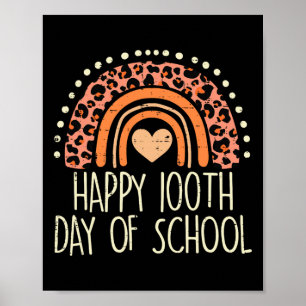 Regnbåge Lycklig 100 dagars skolcute 100 dagars pe Poster