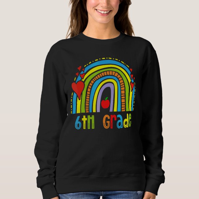 Regnbåge Lycklig i skolan 2022 6e Klass Te T Shirt (Framsida)