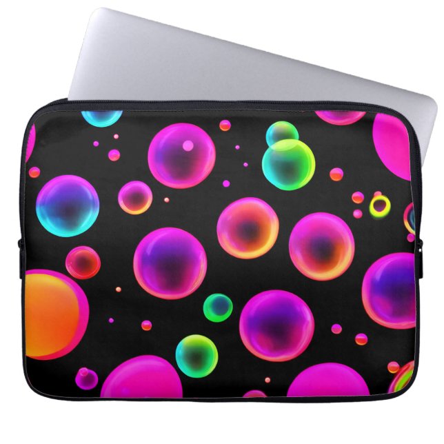 Regnbåge Lysande Bubbla Dröm Laptop Fodral (Framsidan)