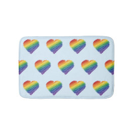 Regnbåge, manligt hjärtbad badrumsmatta