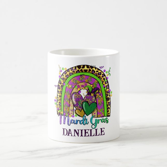 Regnbåge Mardi Gras Kaffe Mugg (Center)