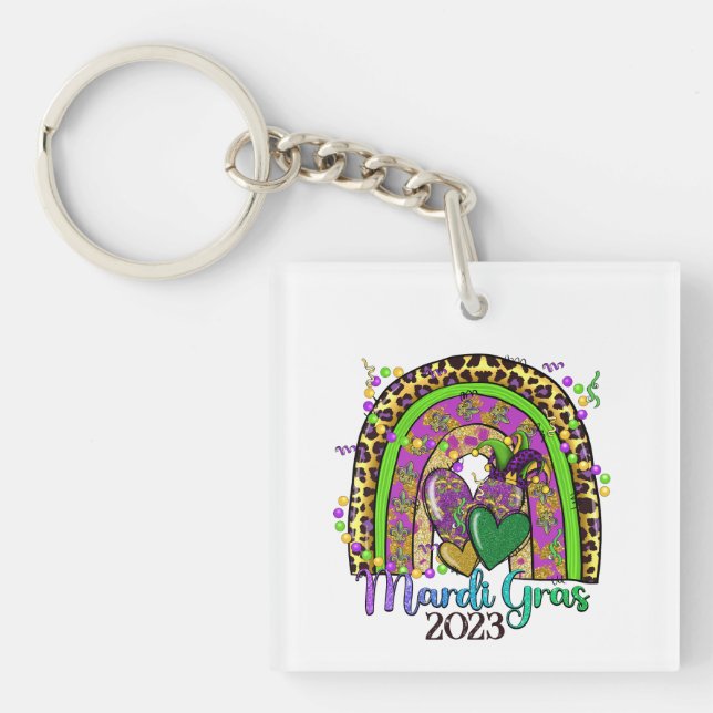 Regnbåge Mardi Gras-nyckelring (Framsidan)
