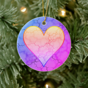 Regnbåge MarLED Heart Julgransprydnad Keramik