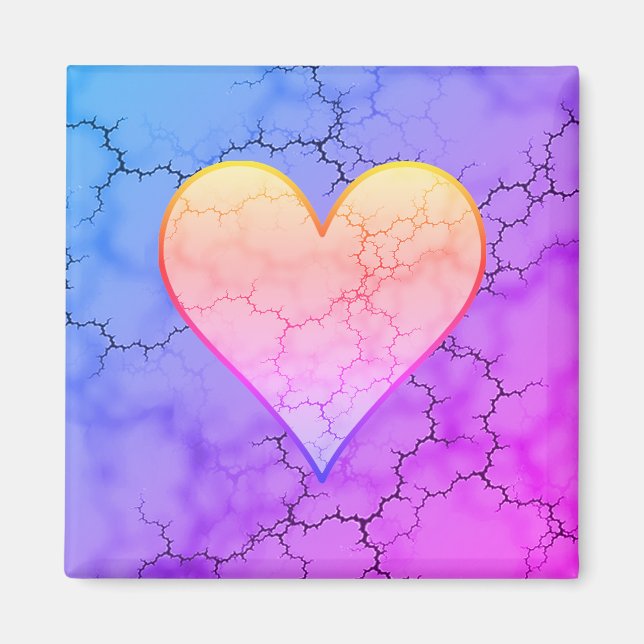 Regnbåge MarLED Heart Magnet (Framsidan)