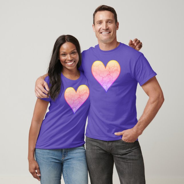 Regnbåge MarLED Heart T Shirt (Unisex)