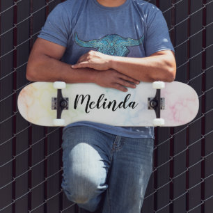 Regnbåge Marmor Skateboard Däck Personligt Namn