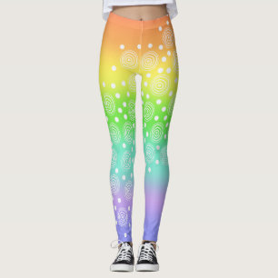 Regnbåge med cirklar leggings