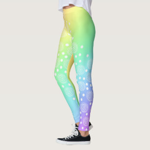 Regnbåge med cirklar leggings