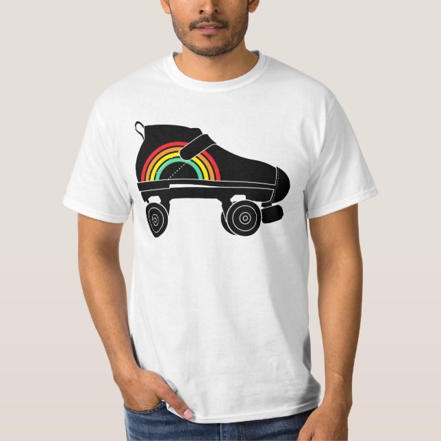 regnbåge med fyra rullskridskor t shirt (Framsida)