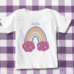 Regnbåge med moln och stjärnor, Monogram T Shirt