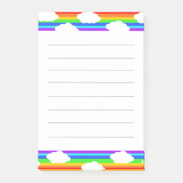 Regnbåge med moln post-it block