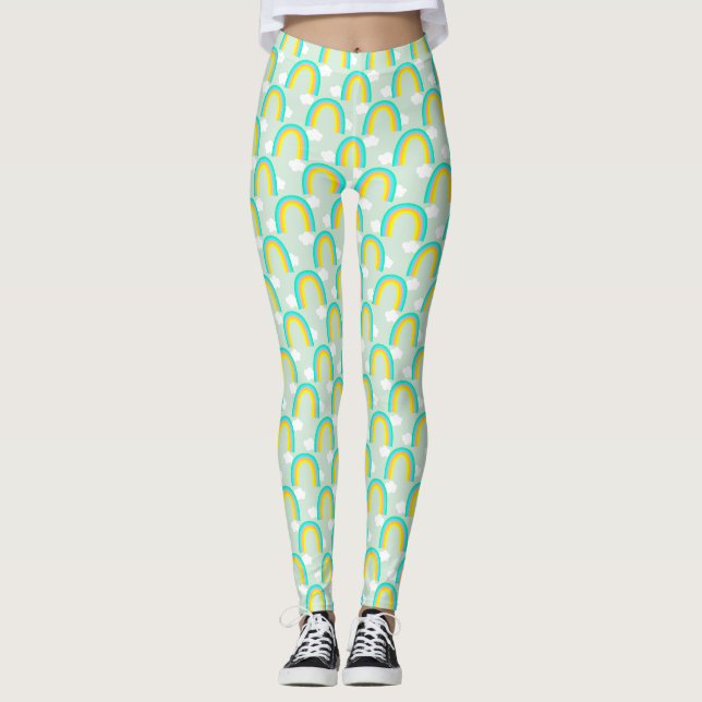 Regnbåge med molnblå leggings (Framsida)