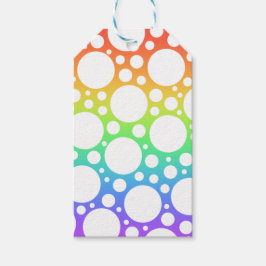 Regnbåge med Polka dots Gift-Märkre Presentetikett