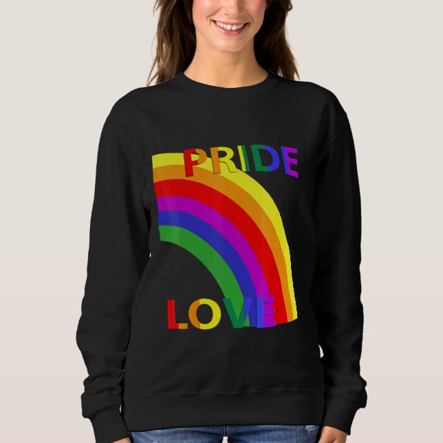 Regnbåge med Pride Kärlek Typography Påstående San T Shirt (Framsida)