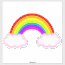 Regnbåge med rosa fyllda moln - dekal