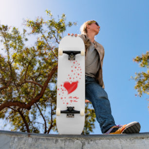 Regnbåge med stjärnor, magen Kärlek Mini Skateboard Bräda 18,5 Cm