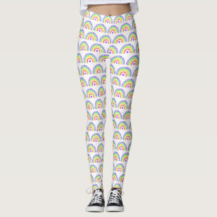 Regnbåge med vattendjup och Hjärter Leggings
