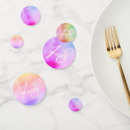 Regnbåge med vattenfärg Pastel 18 Birthday Namn