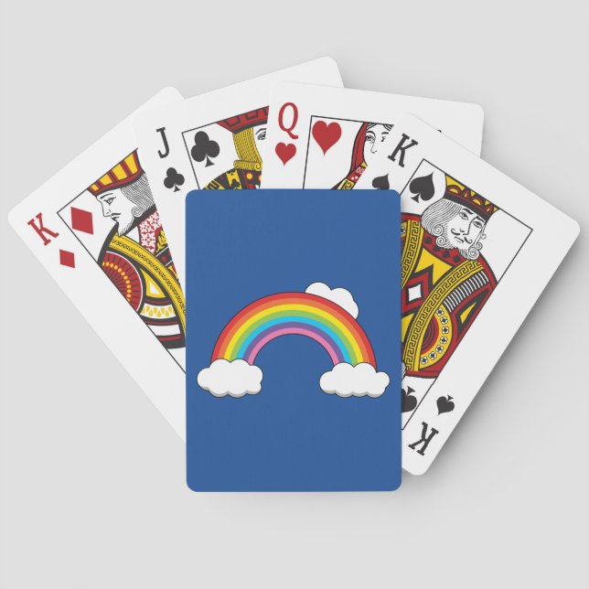 Regnbåge med vita moln casinokort (Baksidan)