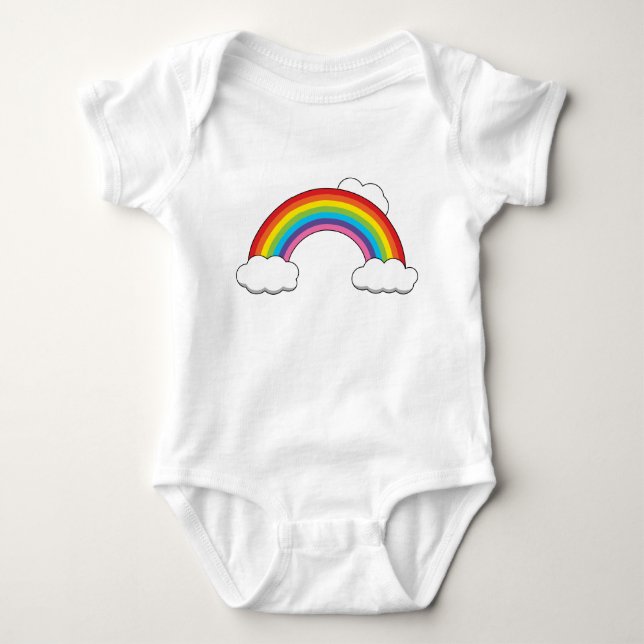 Regnbåge med vita moln t shirt (Framsida)