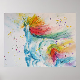 Regnbåge Min häst är en enhörning Söt Poster