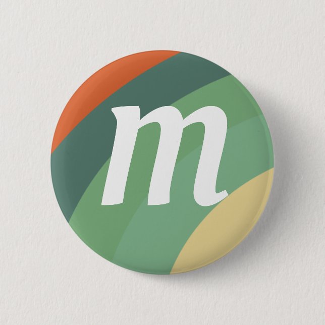 Regnbåge - minimalistiskt Rand handgjord Knapp (Framsida)