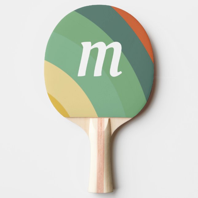 Regnbåge - minimalistiskt Rand handgjord Pingisracket (Framsidan)